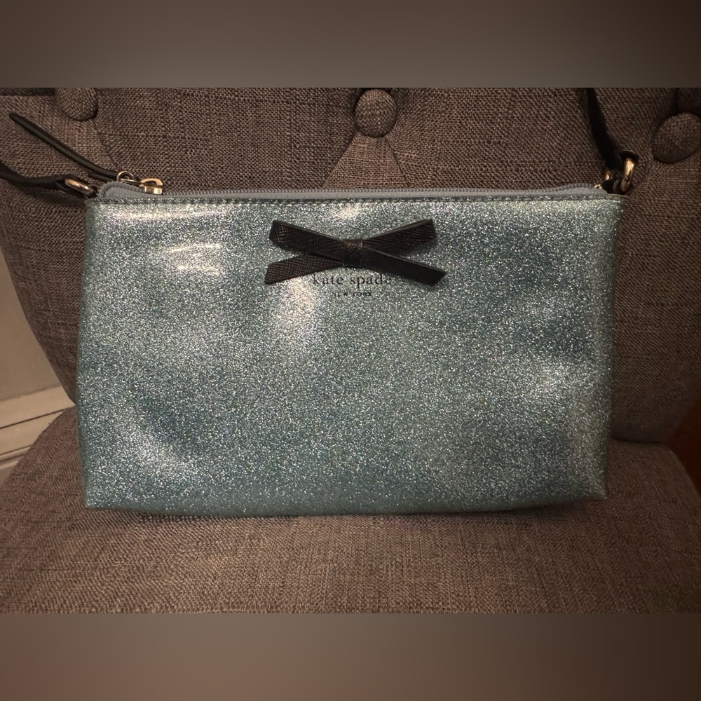 Kate Spade Mavis Street Amy Crossbody Sparkling Teal Black Bow